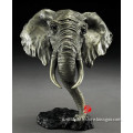 bronze african elephant head statue